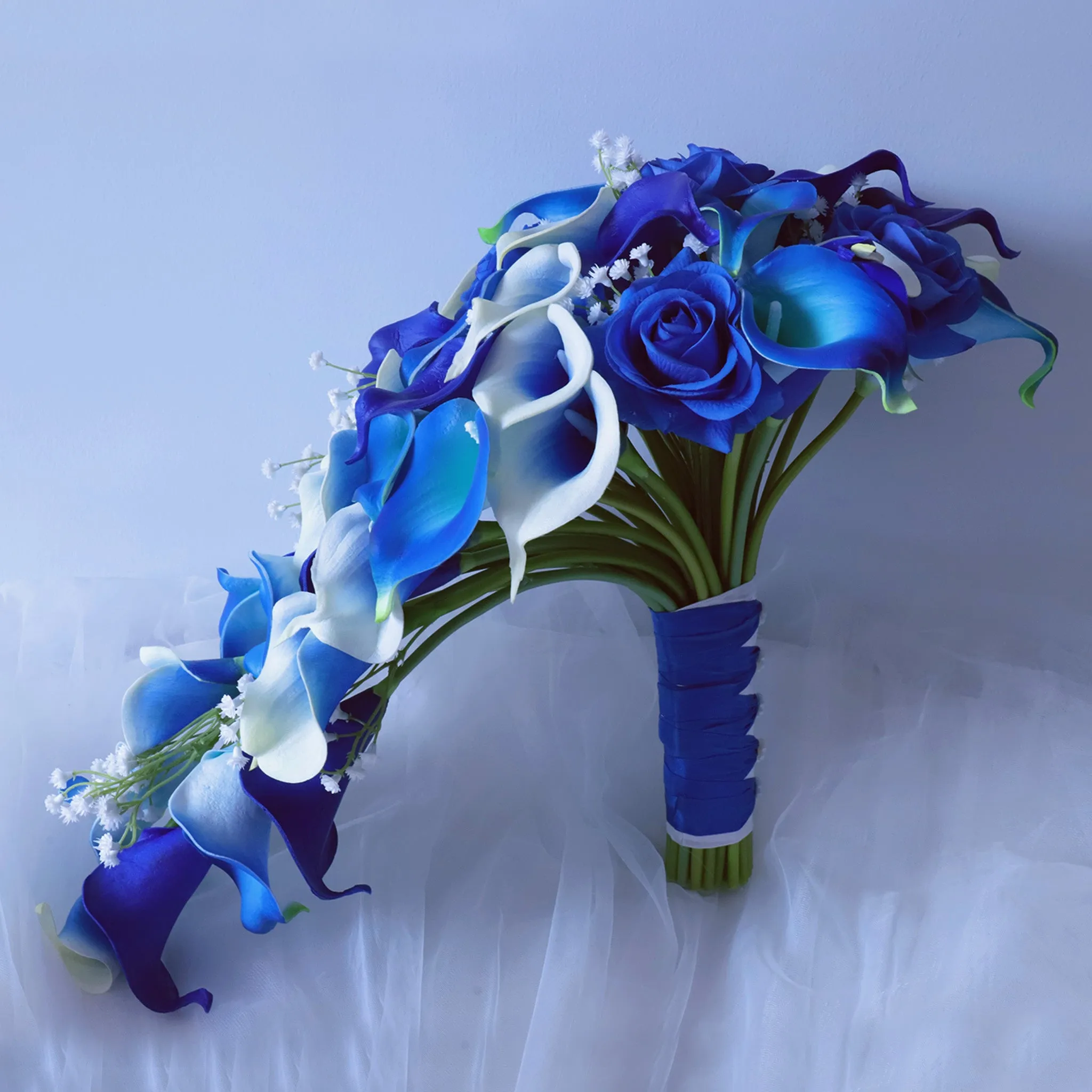 Royal Blue Calla Lily Wedding Bouquets Boutonnieres Corsages