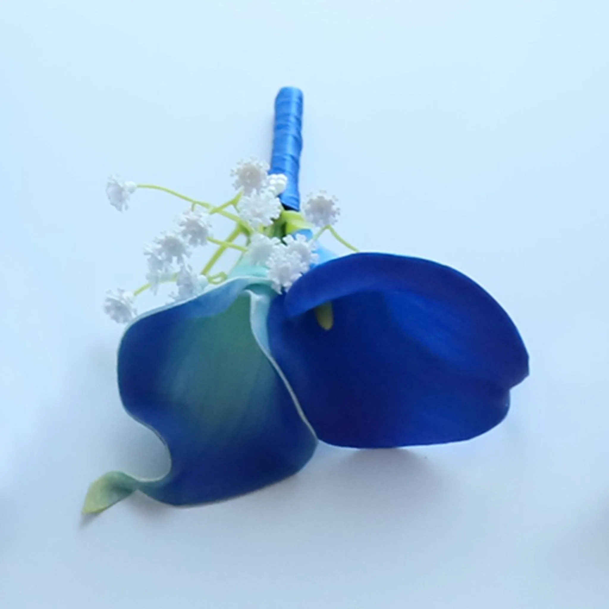 Royal Blue Calla Lily Wedding Bouquets Boutonnieres Corsages