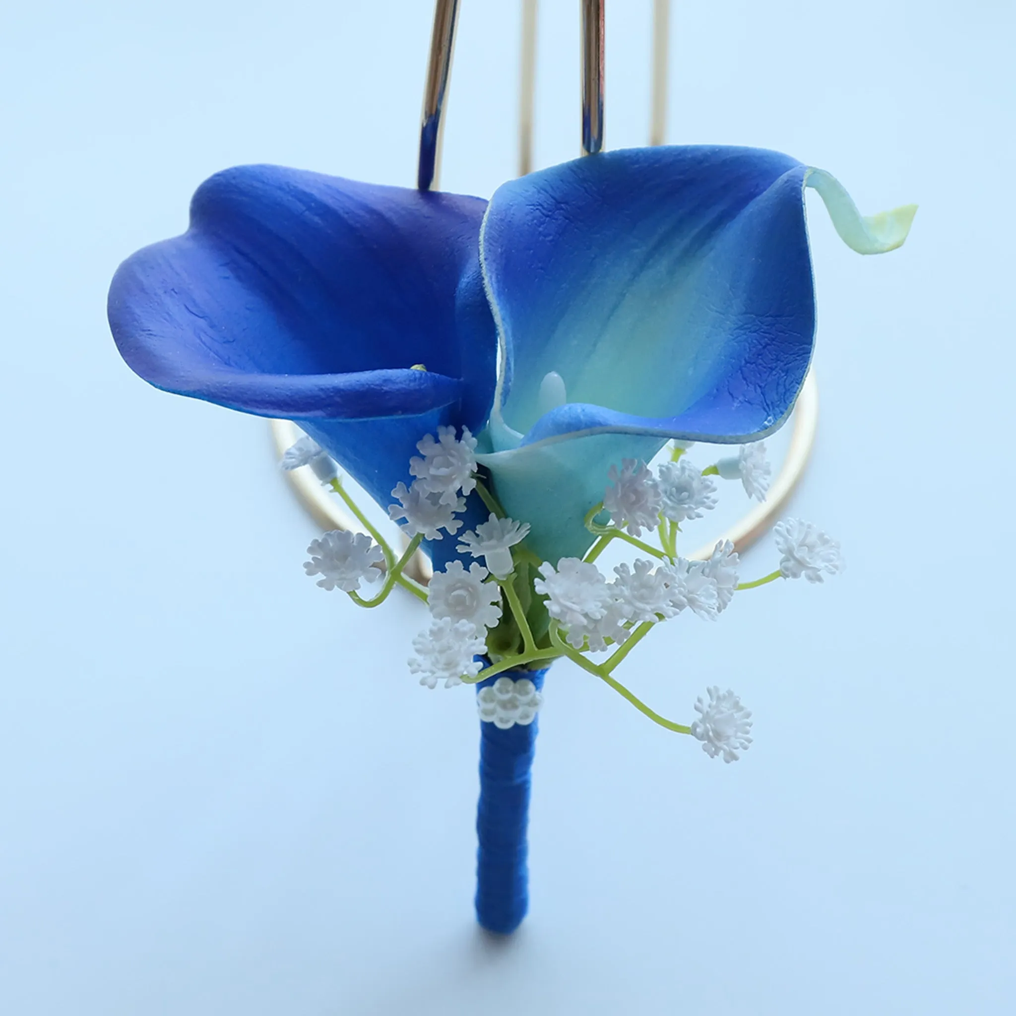 Royal Blue Calla Lily Wedding Bouquets Boutonnieres Corsages