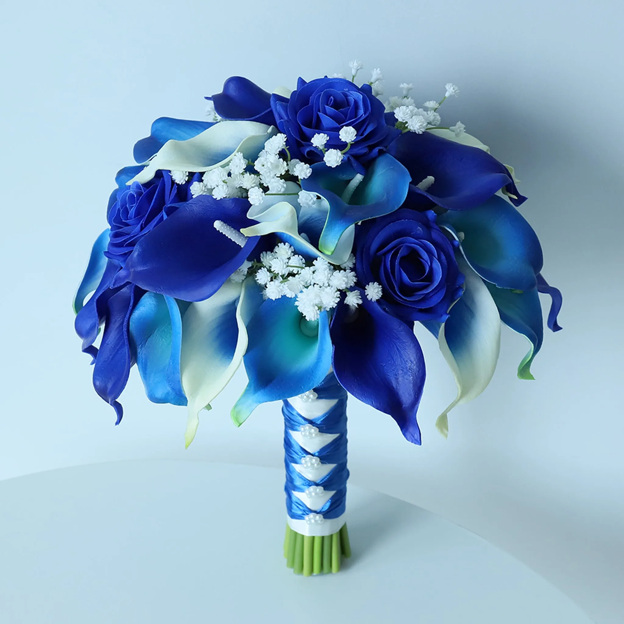 Royal Blue Calla Lily Wedding Bouquets Boutonnieres Corsages