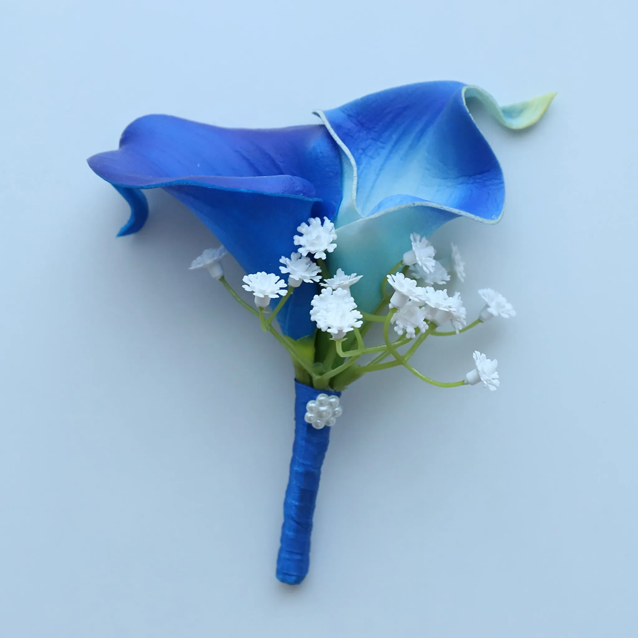 Royal Blue Calla Lily Wedding Bouquets Boutonnieres Corsages