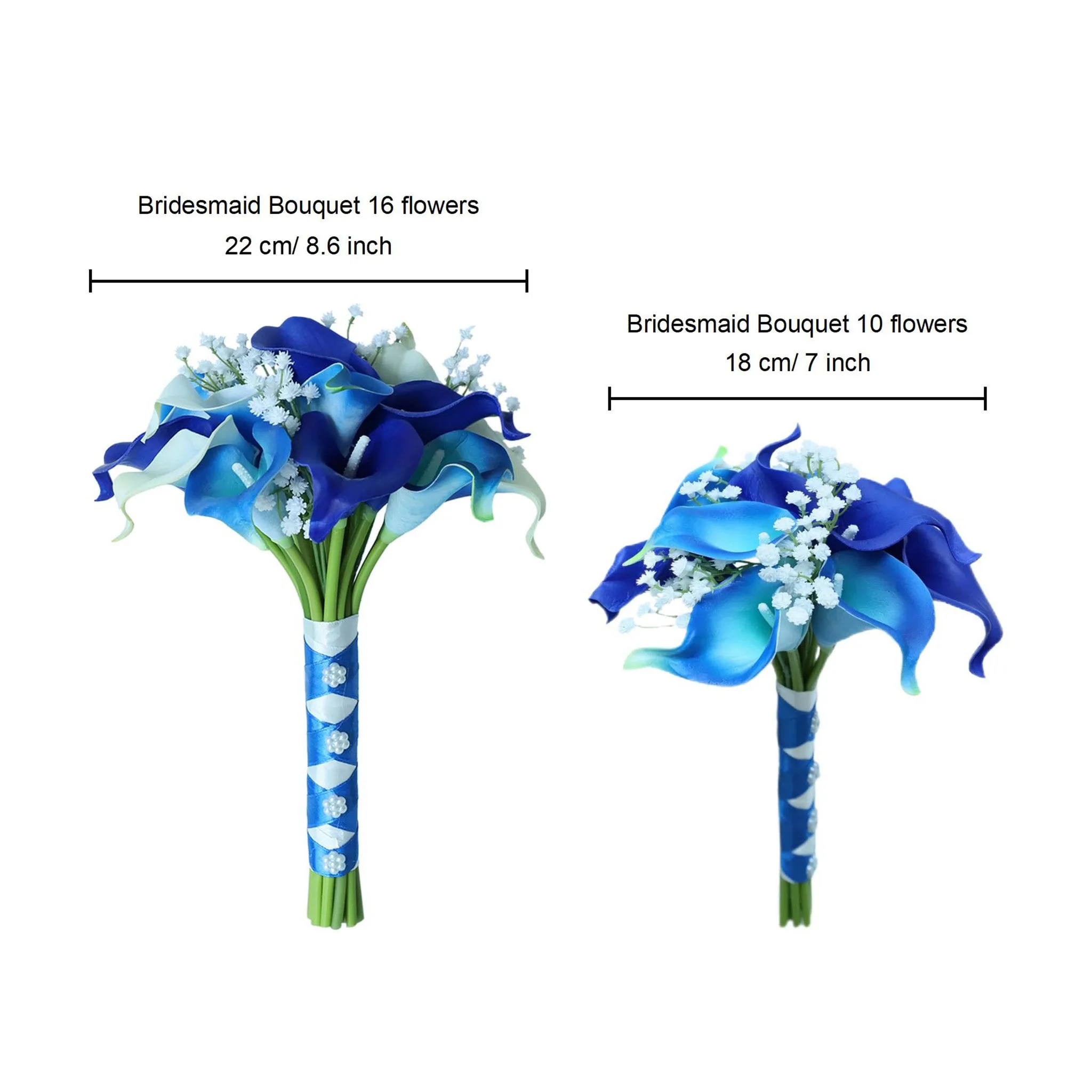 Royal Blue Calla Lily Wedding Bouquets Boutonnieres Corsages