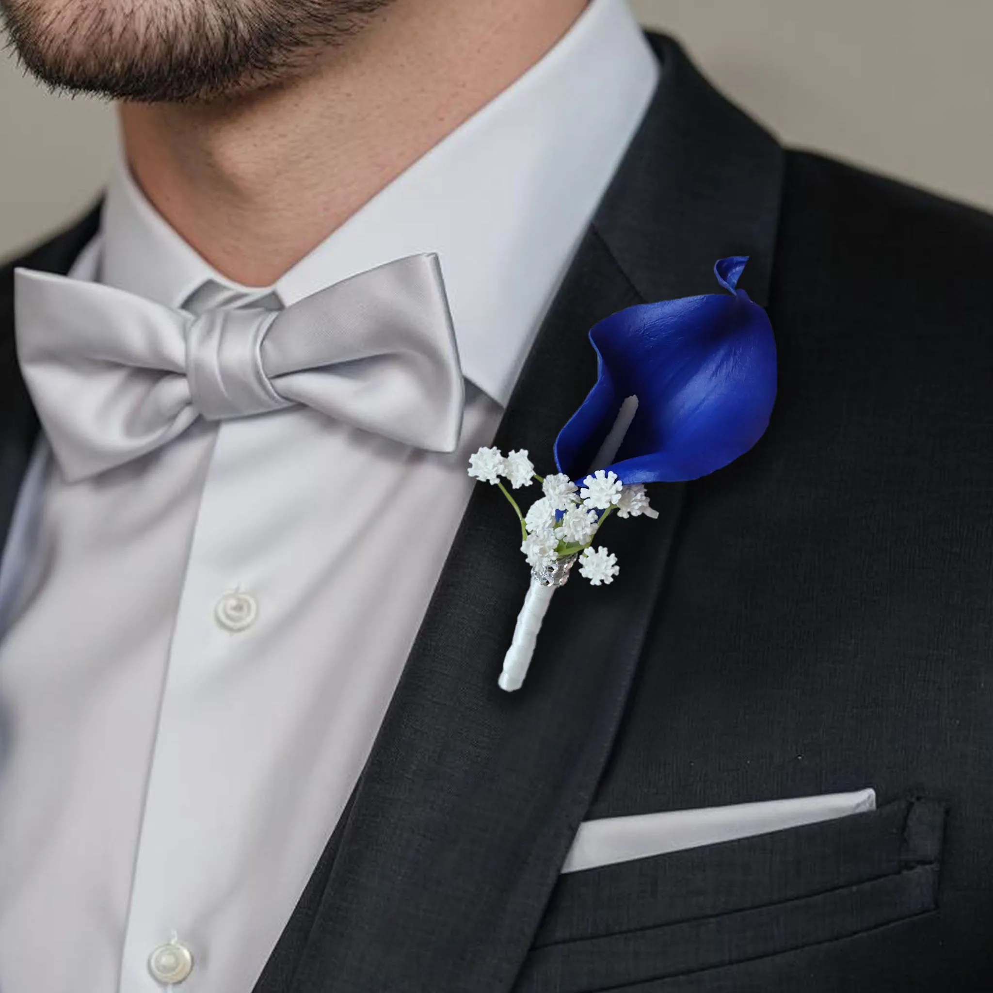 Royal Blue Calla Lily Wedding Bouquets Boutonnieres Corsages