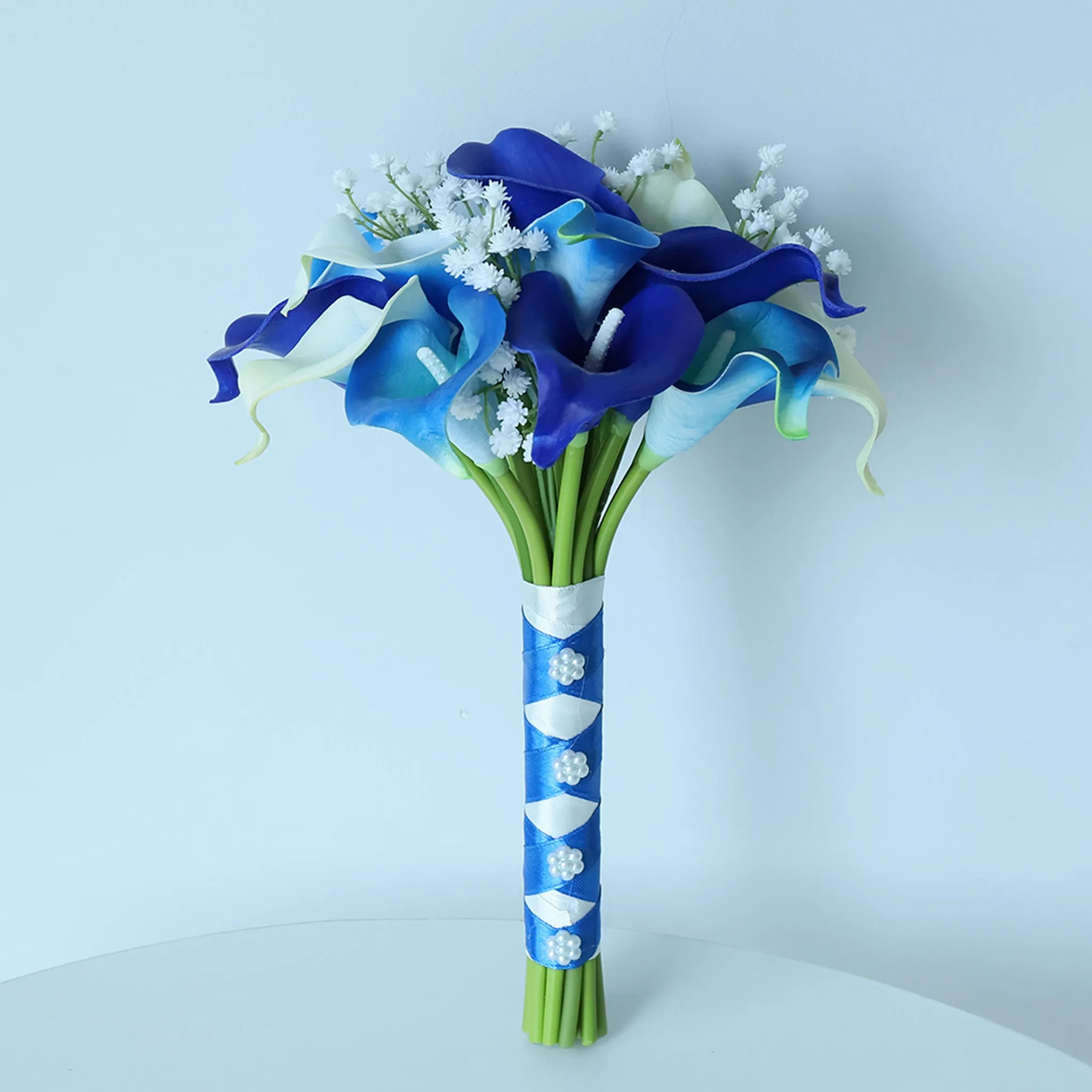 Royal Blue Calla Lily Wedding Bouquets Boutonnieres Corsages