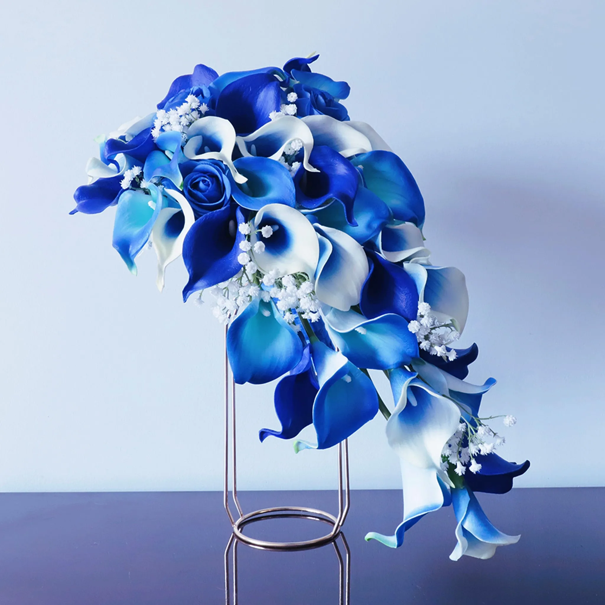 Royal Blue Calla Lily Wedding Bouquets Boutonnieres Corsages