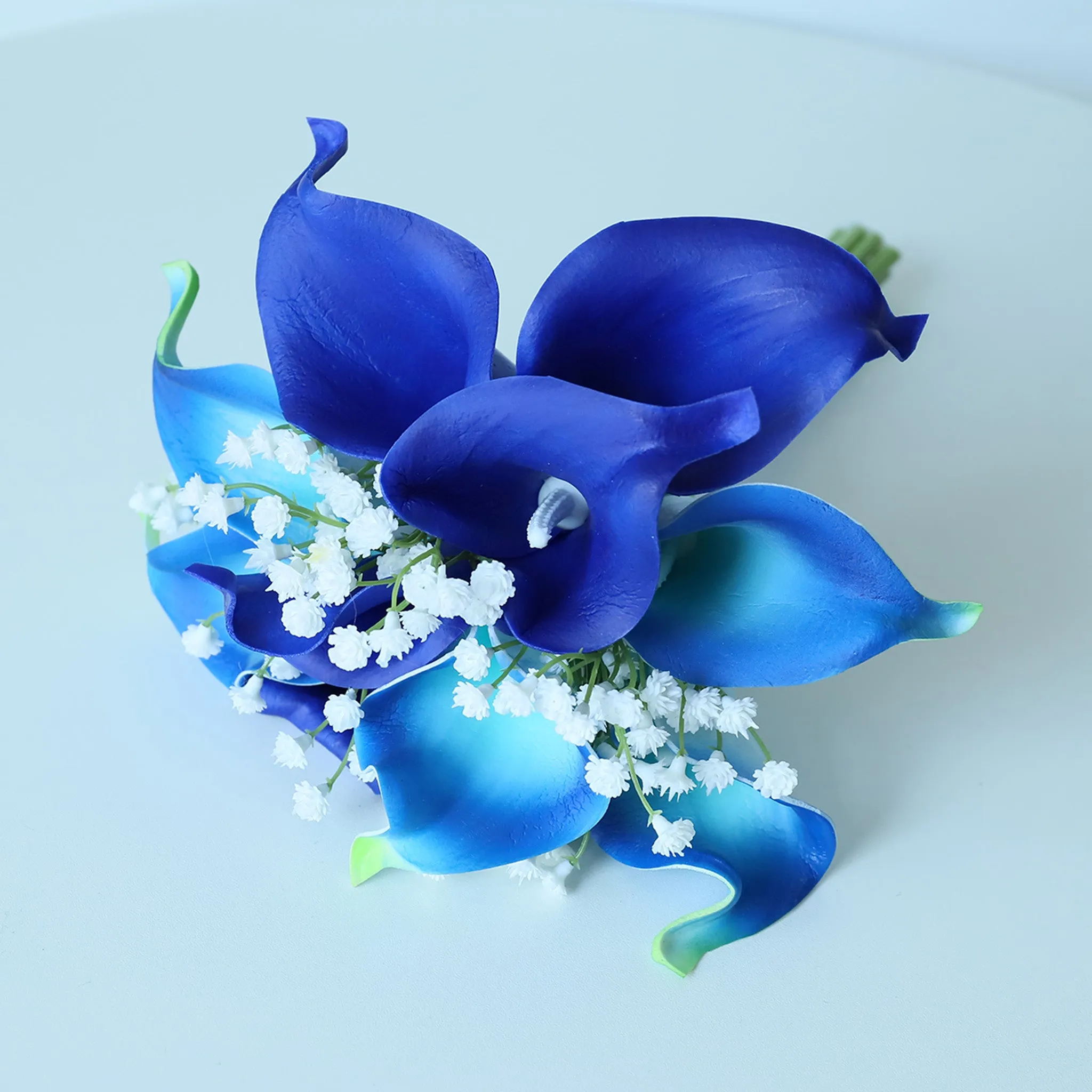 Royal Blue Calla Lily Wedding Bouquets Boutonnieres Corsages