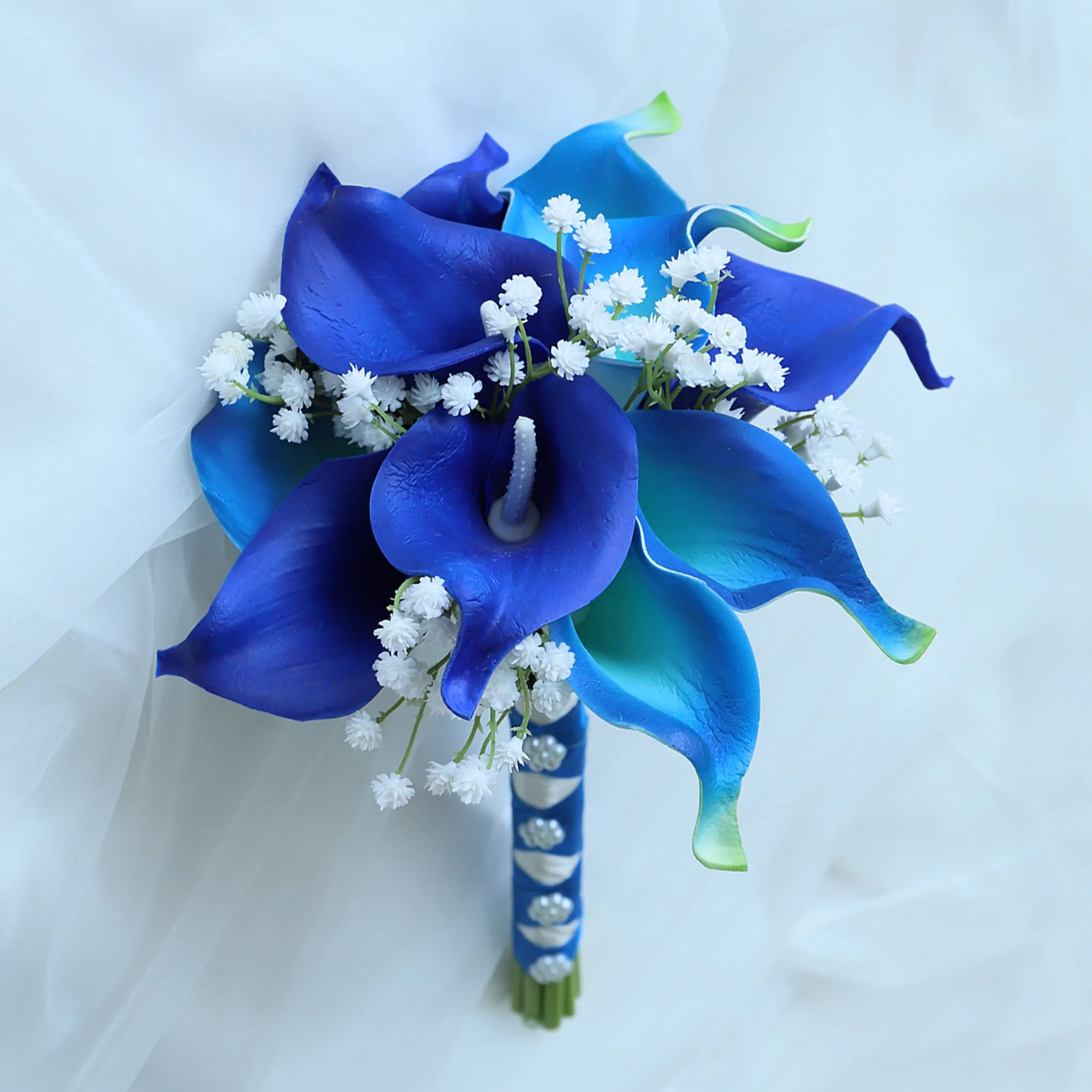 Royal Blue Calla Lily Wedding Bouquets Boutonnieres Corsages