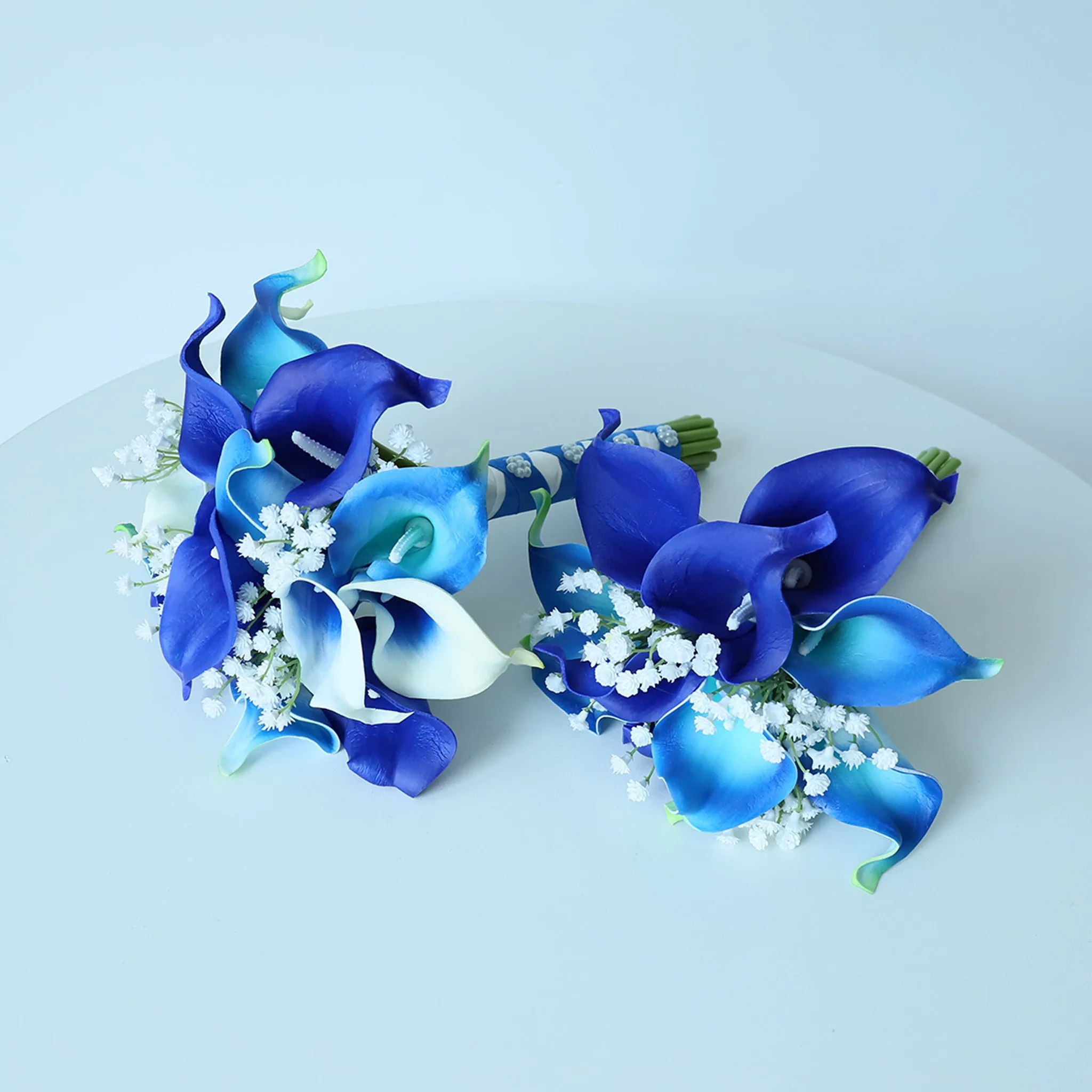 Royal Blue Calla Lily Wedding Bouquets Boutonnieres Corsages