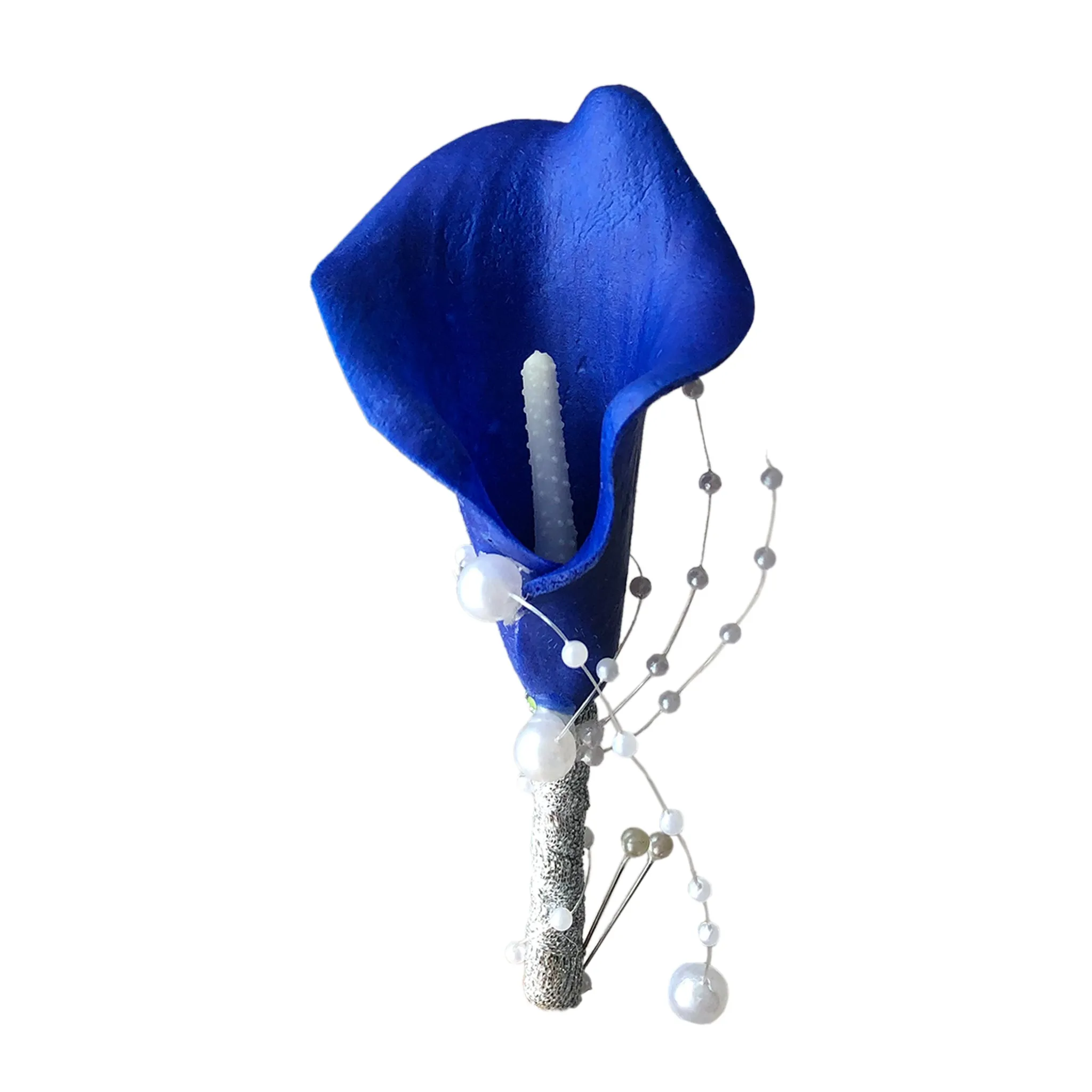 Royal Blue Calla Lily Wedding Bouquets Boutonnieres Corsages