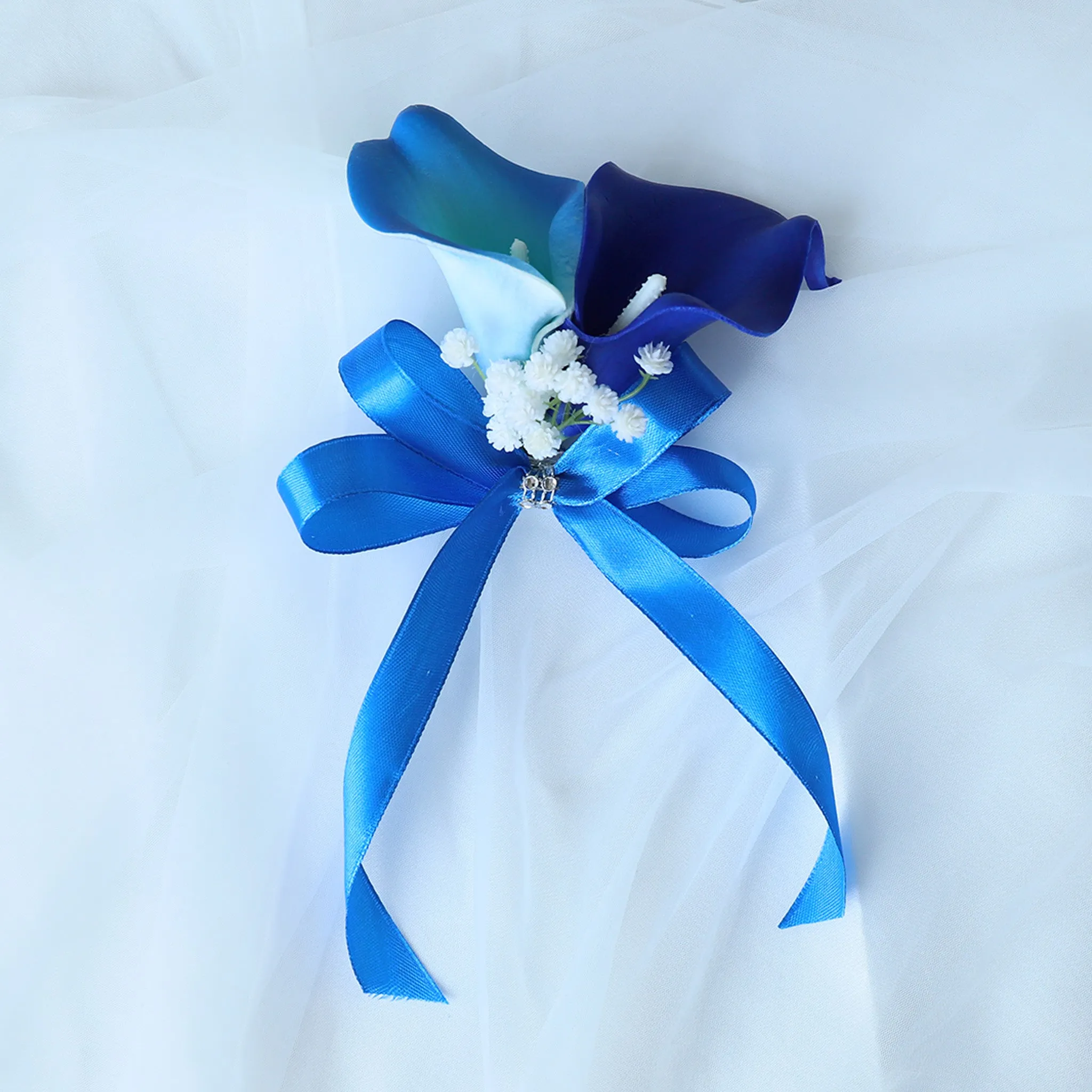 Royal Blue Calla Lily Wedding Bouquets Boutonnieres Corsages