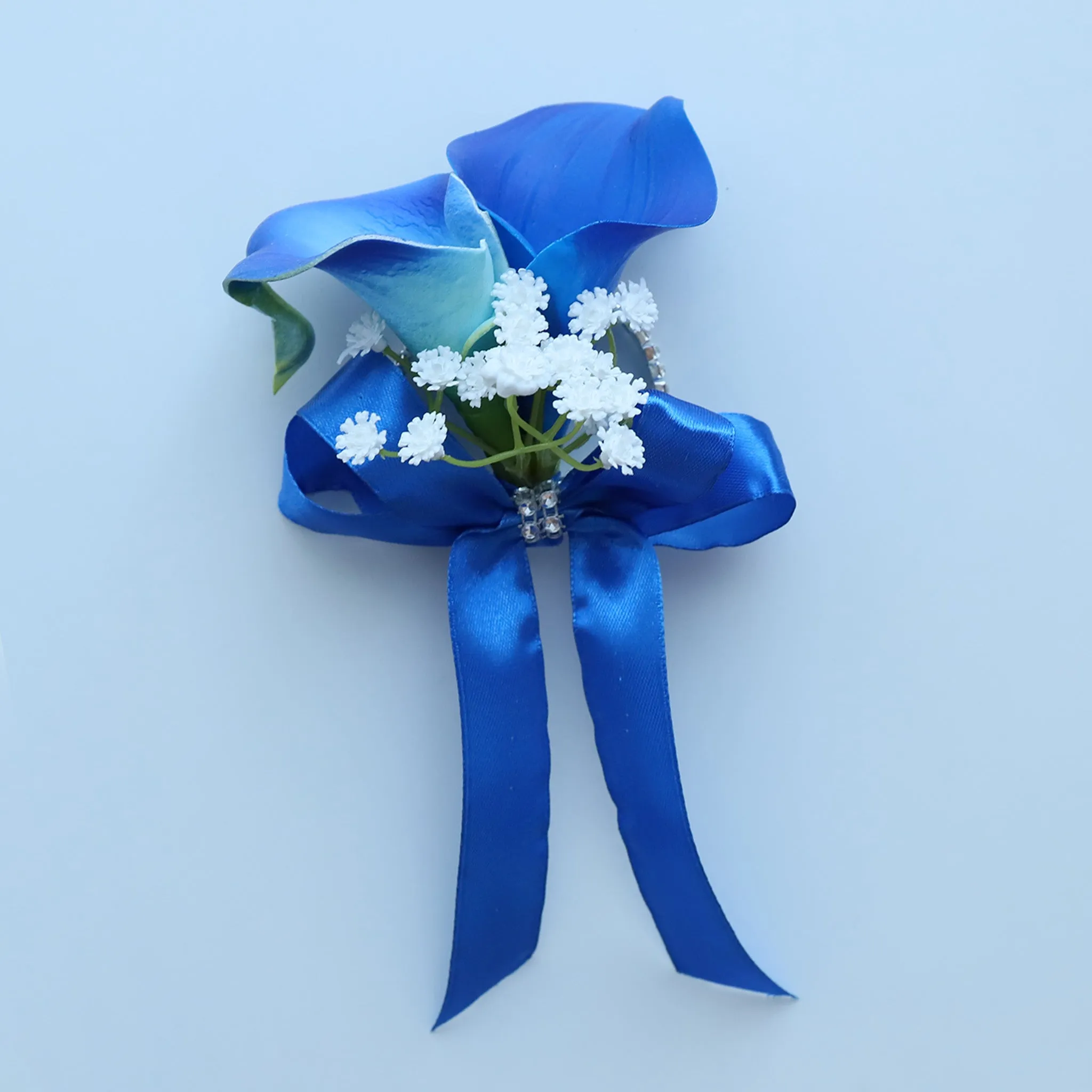 Royal Blue Calla Lily Wedding Bouquets Boutonnieres Corsages