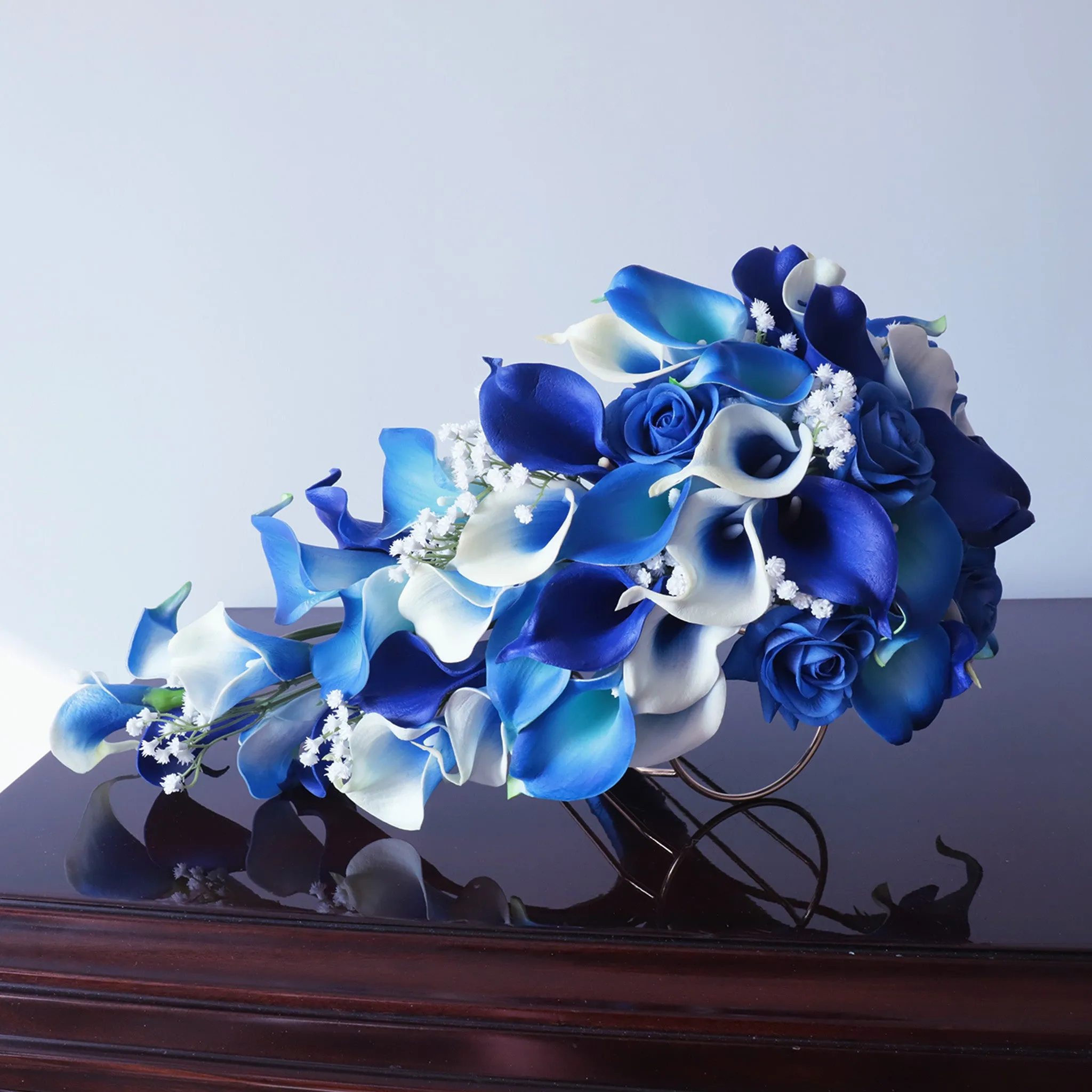 Royal Blue Calla Lily Wedding Bouquets Boutonnieres Corsages