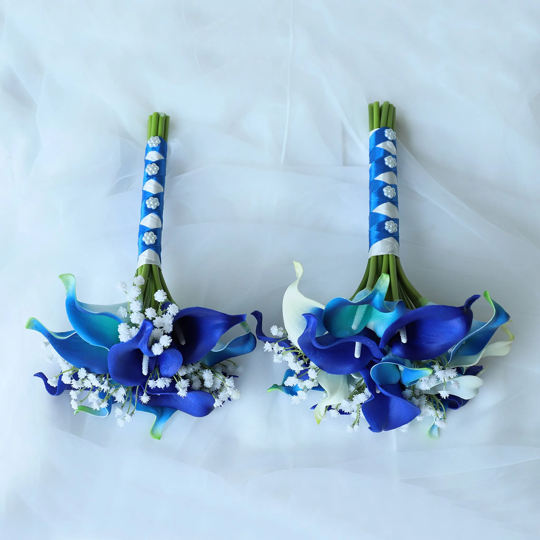 Royal Blue Calla Lily Wedding Bouquets Boutonnieres Corsages