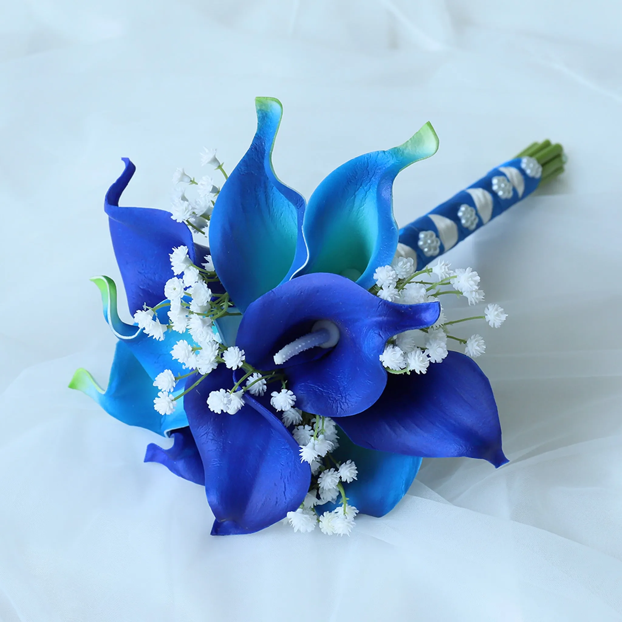 Royal Blue Calla Lily Wedding Bouquets Boutonnieres Corsages