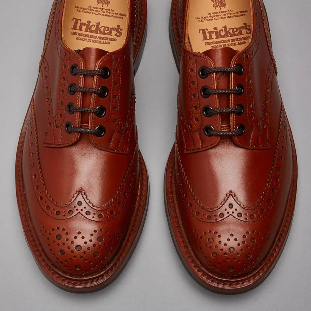 TRICKER'S Bourton Shoes - Mens Dainite or Leather Sole - Marron Antique