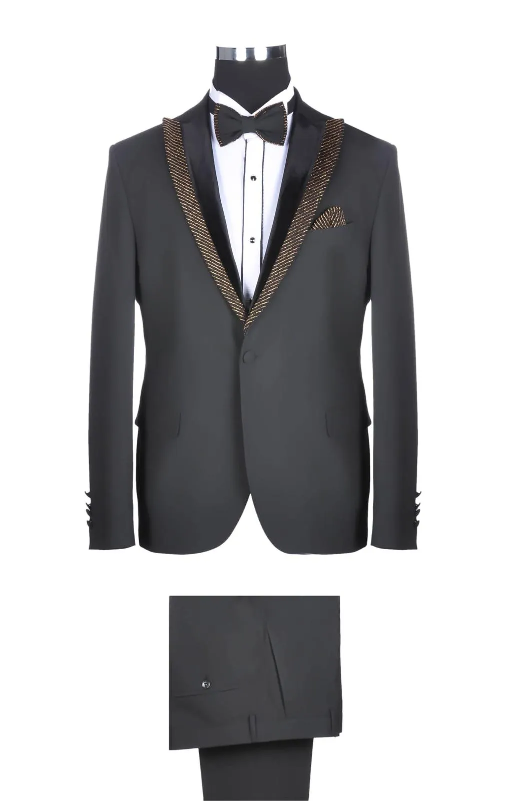 TUXEDO WITH REMOVABLE VELVET PEAK LAPEL